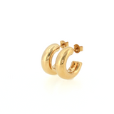 Puffed Hoop Earrings 14k Yellow Gold 20mm
