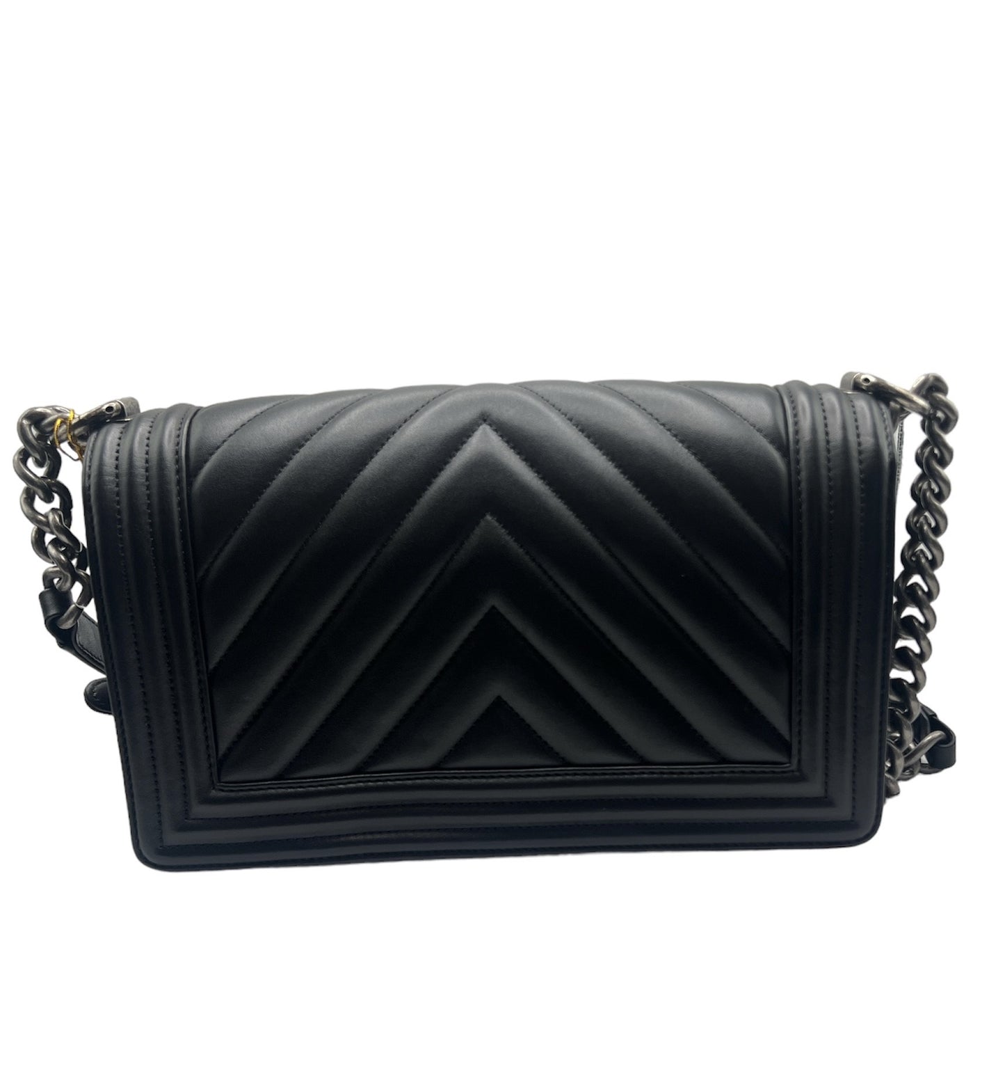 Chanel Cavier Chevron Quilted Boy Flap Bag