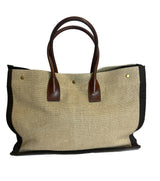 Yves Saint Laurent Rive Gauche Linen Tote back of tote